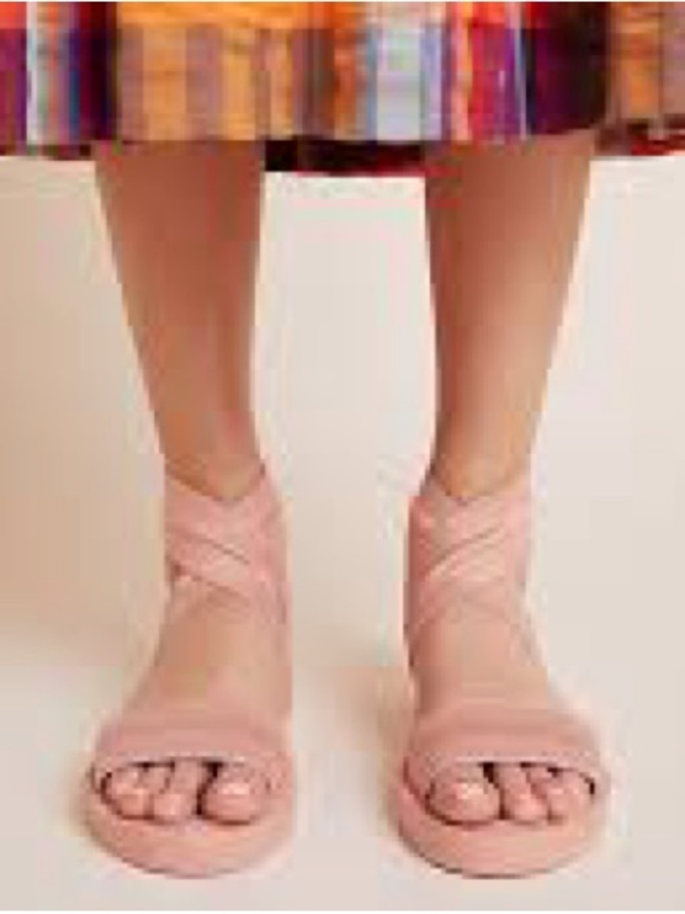 Blush Pink Crisscross Strap Women's Sandals